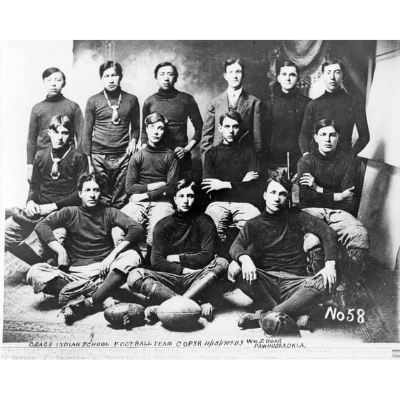Print: Osage Indian School Football Team, 1910