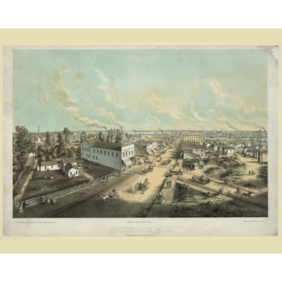 Print: Oshkosh, Wis. From H.L. Cottrill's Block /, 1850