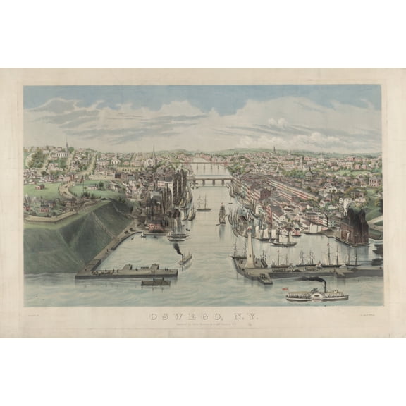 Print: Oswego, New York, 1855