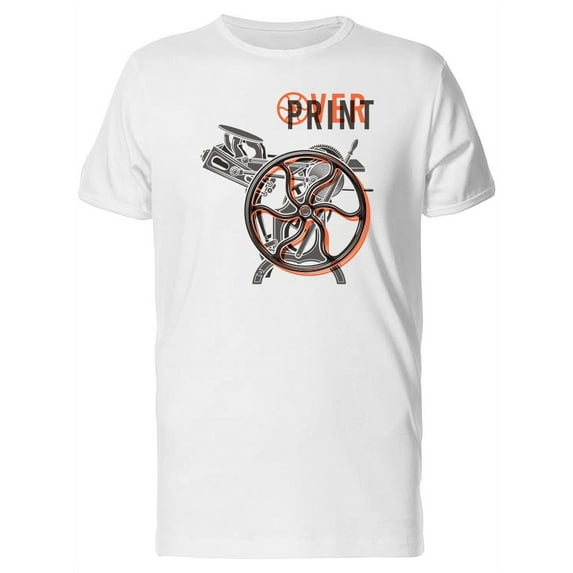 Print Over Old Printing Machine T-Shirt Men -Image by Shutterstock, Male 4X-Large