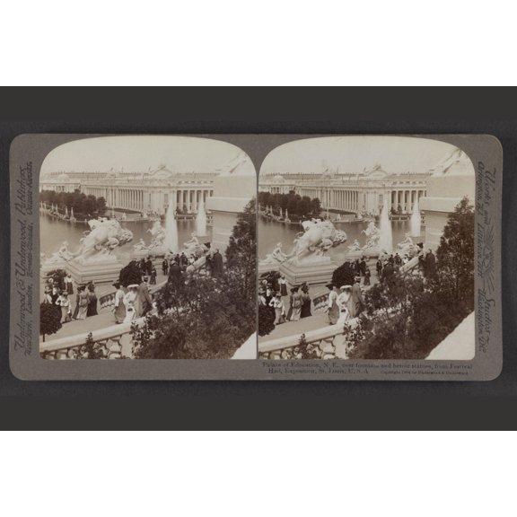 Print: Palace Of Education, View 1, N.E., Over Fountain And Heroic