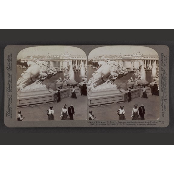 Print: Palace Of Education, View 4, N.E., Over Fountains And Heroic