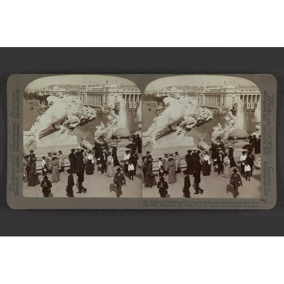 Print: Palace Of Education, View 7, N.E., Over Fountains And Heroic