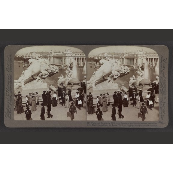 Print: Palace Of Education, View 7, N.E., Over Fountains And Heroic