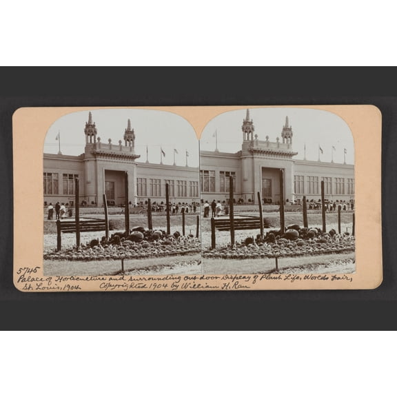 Print: Palace Of Horticulture And Surrounding Outdoor Display Of Plant