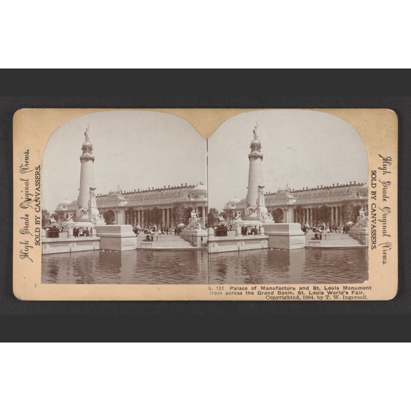Print: Palace Of Manufacture And St. Louis Monument From Across The Grand