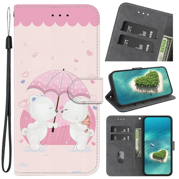 Print Pattern PU Leather Wallet Style Flip Cover With Card Holder Protection Mobile Phone Case For iPhone 16 16Pro 16Plus 16ProMax 15 15Pro 15Plus 15ProMax 14 14Plus 13 12 11 Pro Mini ProMax