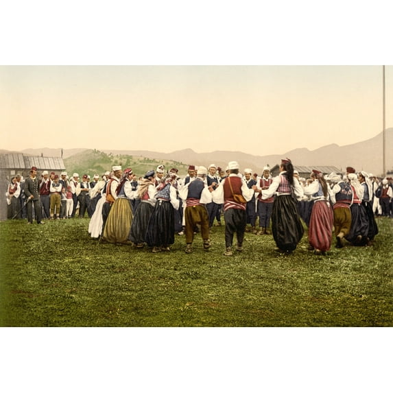 Print: Peasants Dancing, Bosnia, Austro-Hungary, circa 1890