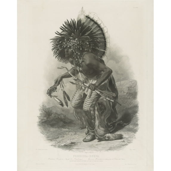 Print: Pehriska-Ruhpa Monnitarri Krieger Im Auzuge Des Hundetanzes =