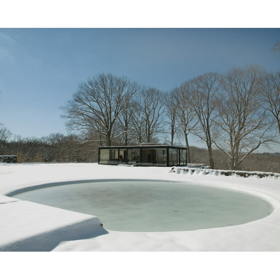 Print: Philip Johnson's Glass House And Pool, New Canaan, Connecticut, 2008