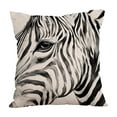 thumbnail image 1 of Print Pillow Covers 45x45cm, Black and White Zebra and Horse Pattern Decorative Throw Pillowcases Linen Cushion Covers for Sofa, Bed Home Decor (B), 1 of 6