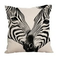 thumbnail image 1 of Print Pillow Covers 45x45cm, Black and White Zebra and Horse Pattern Decorative Throw Pillowcases Linen Cushion Covers for Sofa, Bed Home Decor (C), 1 of 6