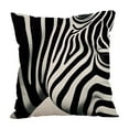 thumbnail image 1 of Print Pillow Covers 45x45cm, Black and White Zebra and Horse Pattern Decorative Throw Pillowcases Linen Cushion Covers for Sofa, Bed Home Decor (D), 1 of 6