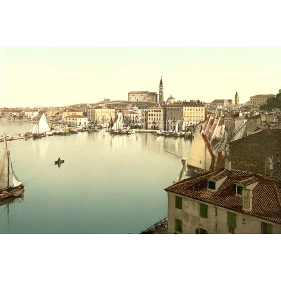 Print: Pirano, General View, Istria, Austro-Hungary, circa 1890