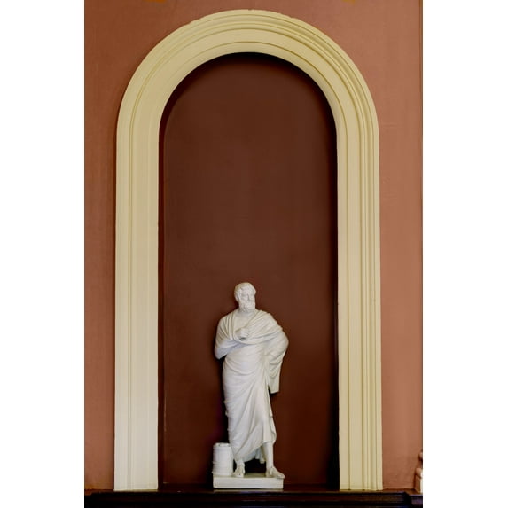 Print: Plaster Sculpture Statue Of Sophocles Located In Library Lobby