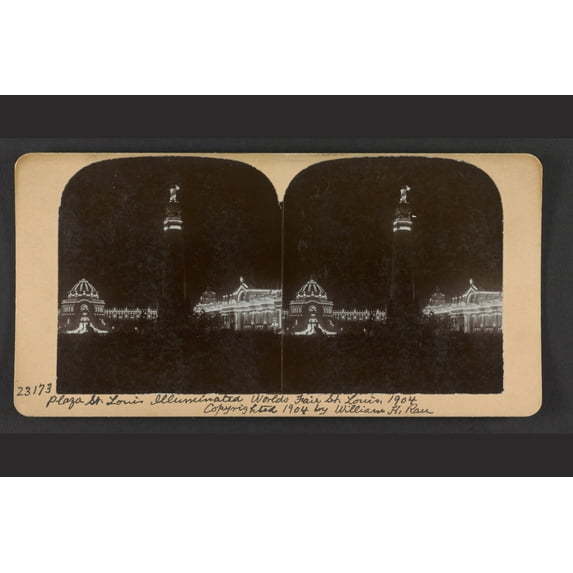 Print: Plaza St. Louis Illuminated, World's Fair, St. Louis, 1904