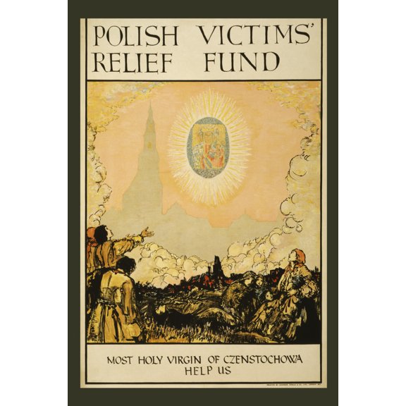 Print: Polish Victims' Relief Fund. Most Holy Virgin Of Czenstochowa Help