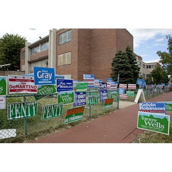 Print: Political Campaign Posters At The Hine Junior High School, 8th St