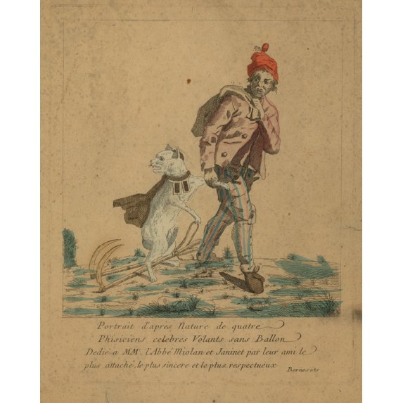 Print: Portrait D'apres Nature De Quatre Phisiciens Celebres Volants Sans