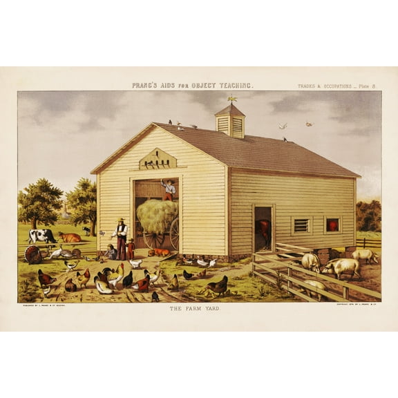 Print: Prang's Aids For Object Teaching. The Farm Yard, 1874