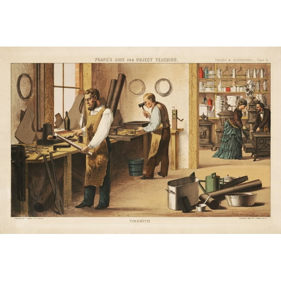 Print: Prang's Aids For Object Teaching. Tinsmith, 1876