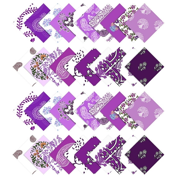 Soimoi 5" Print Precut Quilt Squares, Purple