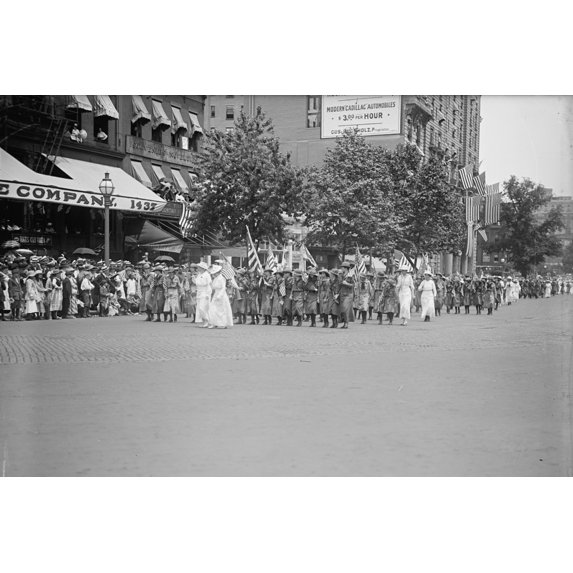 Print: Preparedness Parade. Girl Scouts, 1916
