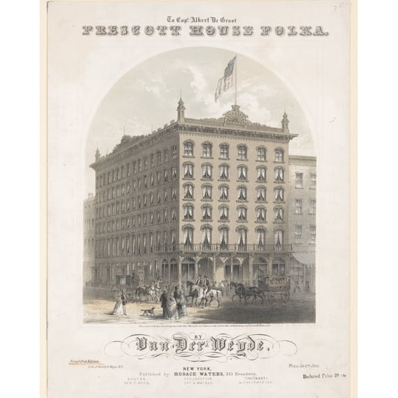 Print: Prescott House Polka, By Van Der Weyde, 1853
