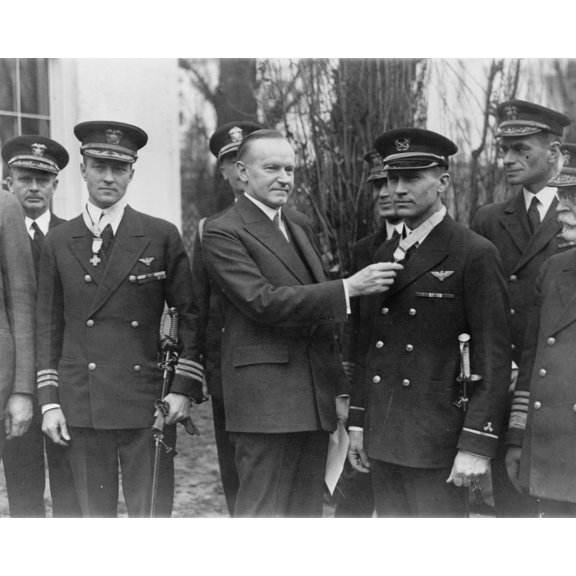 Print: President Coolidge Today Conferred The Congressional Medal On