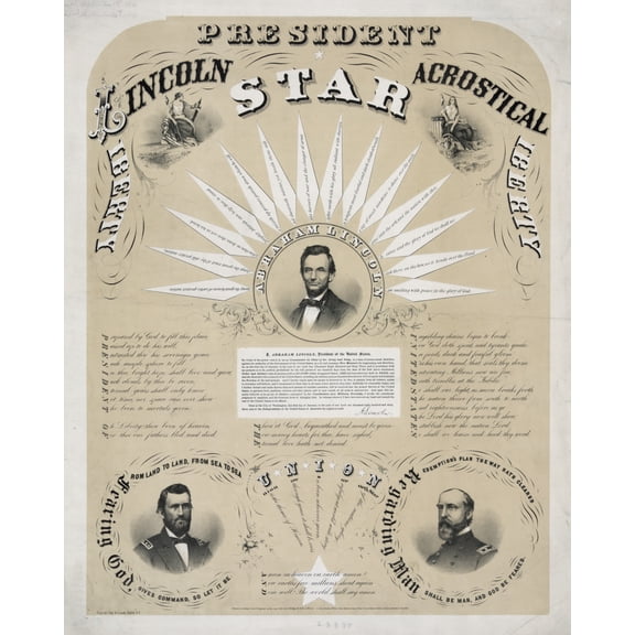 Print: President Lincoln Acrostical Star