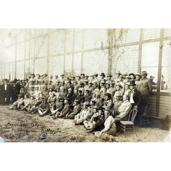 Print: President Roosevelt & Gen. Yuing (Sp?) And Rough Riders At San