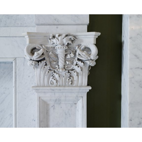 Print: Printers' Marks+columns. Detail Of Column Capital. Library Of