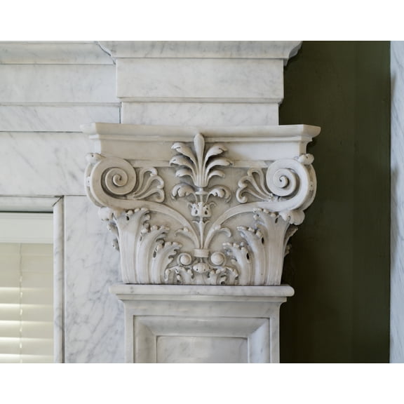 Print: Printers' Marks+columns. Detail Of Column Capital. Library Of