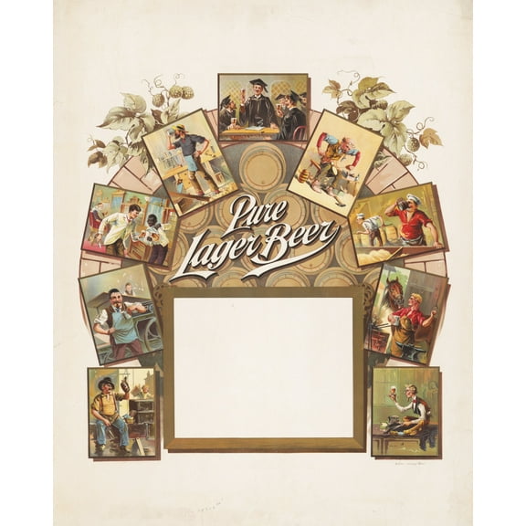 Print: Pure Lager Beer, Scenes of Beer Drinking, 1895