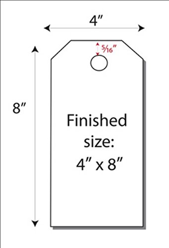 Print-Ready #12 Jumbo Hang Tags, Die-Cut w Hole (4" x 8"), 3-UP