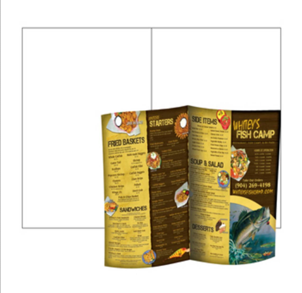 Print-Ready Bi-Fold Sheet (No-Tear) 8.5" fold, 8.5"x 11" Wh 10-Mil Paper-25 Shts
