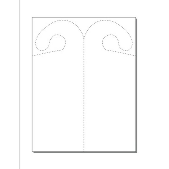 Print-Ready Hook Door Hangers, 2-UP (4-1/4" x 10-1/2") on 8-1/2" x 11" White 67lb Vellum Paper, Perfed - 250 Sheets / 500 Hangers