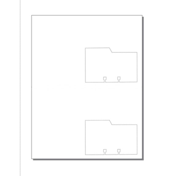 Print-Ready Note Cards, 2-UP (5-1/2" x 8-1/2") with Die-Cut Left Tab File Cards (2-1/8" x 4"), on 8-1/2" x 11" White 65lb Cover Paper - 250 Sheets