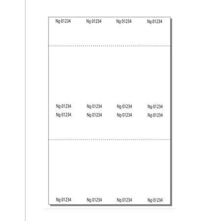 Print-Ready Numbered Ticket Sheets, 8-1/2" x 13", 8 Tickets Per Sheet, Perfed Stubs and Consec Numbers, Ticket Size: 2-1/8" x 6-1/2" on White 67lb Vellum - 250 Sheets (2,000 Tickets)