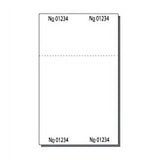 Print-Ready Numbered Tickets w Perfed Stub (2-1/8" x 7"), 2-UP on 4-1/4" x 7" White 67lb Vellum Paper - 250 Sheets (500 Tickets)