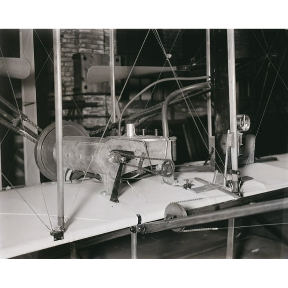 Print: Rear View Of The Wright Brothers' 1903 Motor In The Shop, January