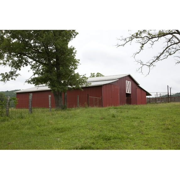 Print: Red Barn In Cherokee, Alabama, 2010