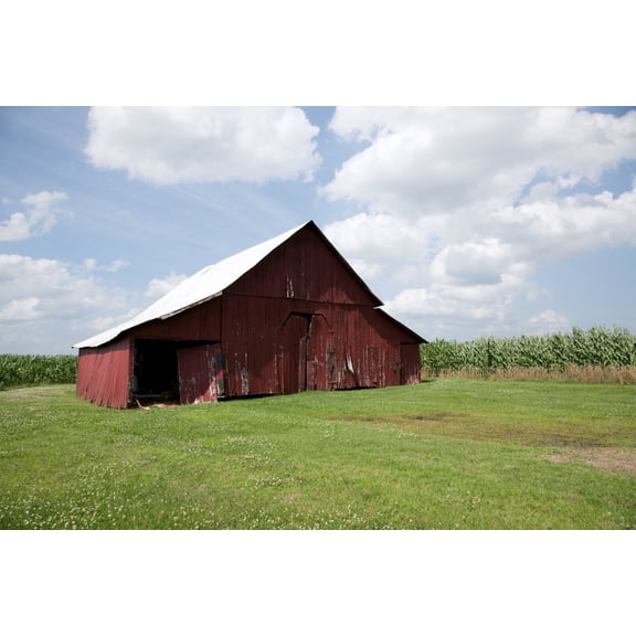 Print: Red Wooden Barn, Sheffield, Alabama, 2010