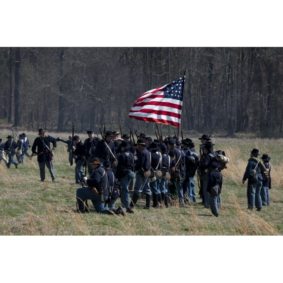 Print: Reenactment Of Civil War Siege Of April 1862, Bridgeport, Alabama