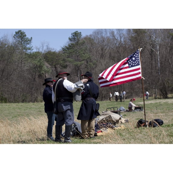 Print: Reenactment Of Civil War Siege Of April 1862, Bridgeport, Alabama