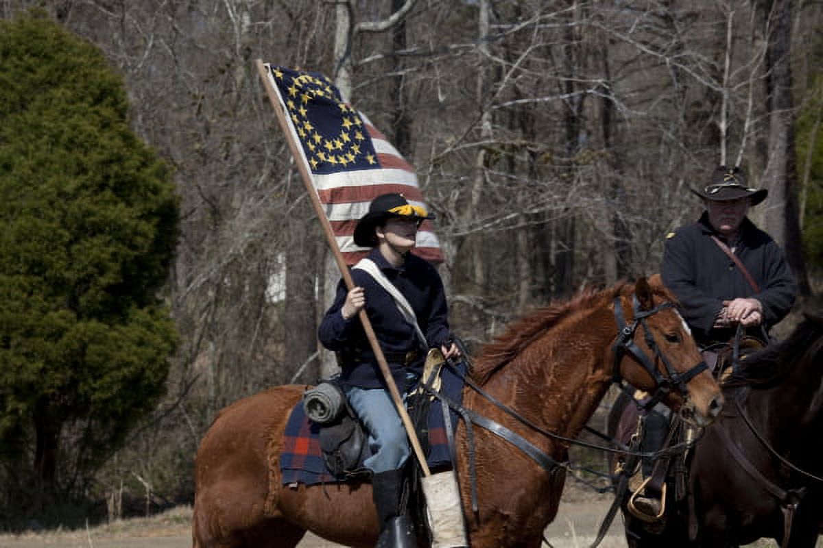 Print Reenactment Of Civil War Siege Of April 1862, Bridgeport