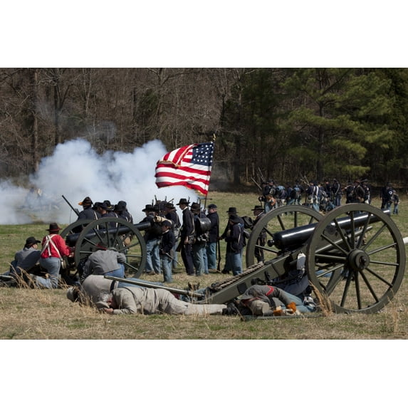 Print: Reenactment Of Civil War Siege Of April 1862, Bridgeport, Alabama