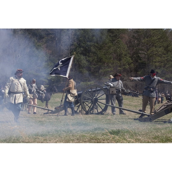 Print: Reenactment Of Civil War Siege Of April 1862, Bridgeport, Alabama