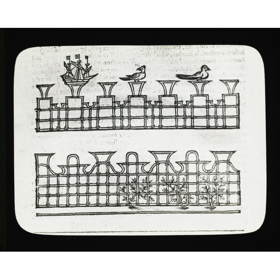 Print: Reproduction Of Print Showing Designs For Lattice Work, circa 1915