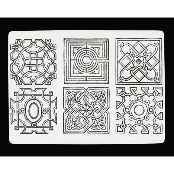 Print: Reproduction Of Print Showing Labyrinth Designs, circa 1915